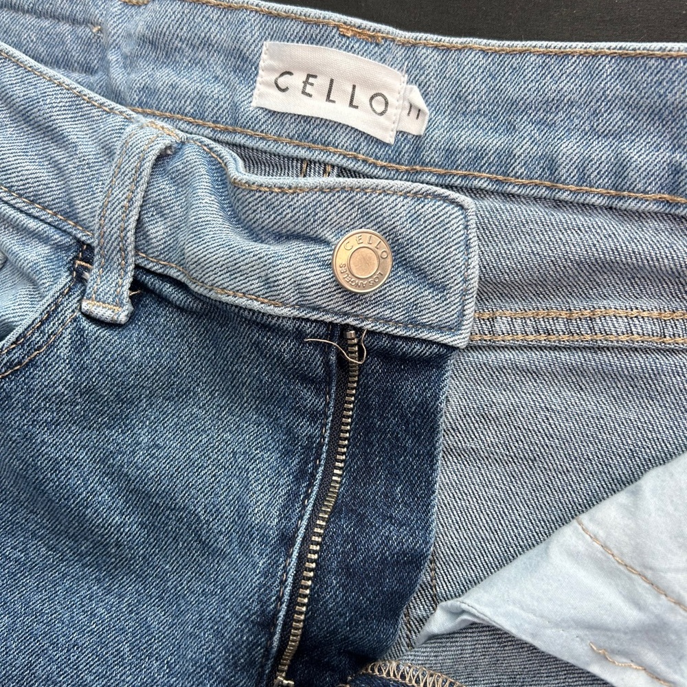 Cello Two-Tone Blue Wide Leg Jeans - Picture 3 of 10